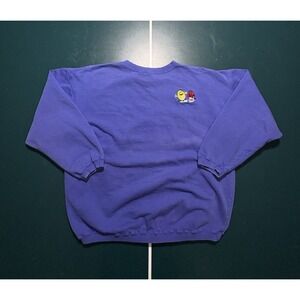 Vintage 90s M&Ms Candy Promo‎ Crewneck Sweatshirt Large Faded Purple Planet Mars
